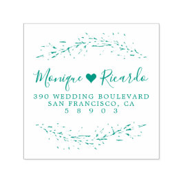 Herz & Script-Hochzeit - Rücksendeadresse Permastempel