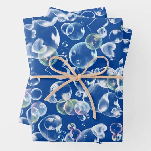 Herz-Seifenblasen Geschenkpapier Set (Beispiel)