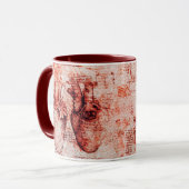 Herz, seine Blutgefäße, Kardiologe Medical Red Tasse (Vorderseite Links)