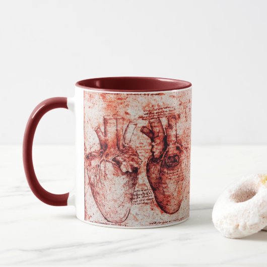 Herz, seine Blutgefäße, Kardiologe Medical Red Tasse (Mit Donut)