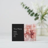 Herz, seine Blutgefäße, Kardiologe Monogramm Rot Visitenkarte (Stehend Vorderseite)