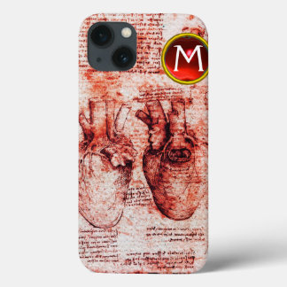 Herz, seine Blutgefäße Pergament Red Gem Monogramm Case-Mate iPhone Hülle