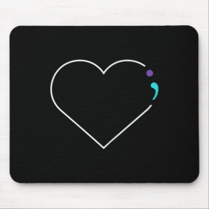 Herz Semicolon Mental Health Awareness Mousepad