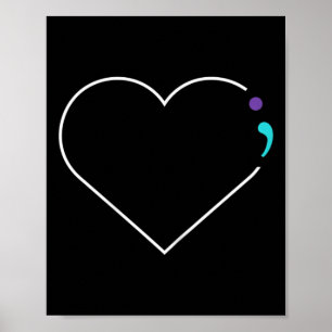 Herz Semicolon Mental Health Awareness Poster
