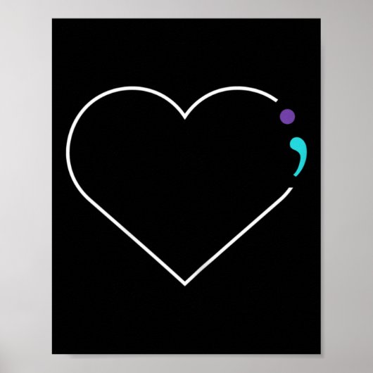 Herz Semicolon Mental Health Awareness Poster (Vorne)