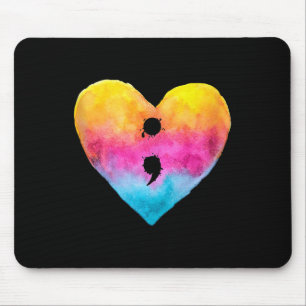 Herz Semikolon Projekt Suizidprävention Mental Mousepad