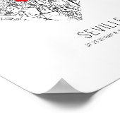 Herz Sevilla Stadtkarte (Spanien) Poster (Ecke)