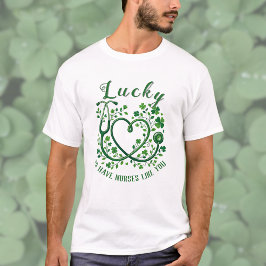 Herz Shamrock Stethoskop Glück, Krankenschwestern  T-Shirt