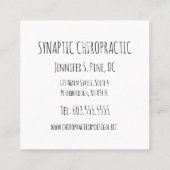 Herz-Shaped Chiropractic Word Collage Quadratische Visitenkarte (Rückseite)