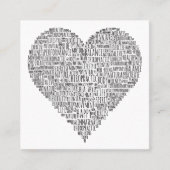 Herz-Shaped Chiropractic Word Collage Quadratische Visitenkarte (Vorderseite)
