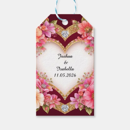 Herz-Shaped Floral Arrangement Geschenkanhänger (Vorderseite)