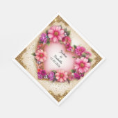Herz-Shaped Floral Arrangement Serviette (Ecke)