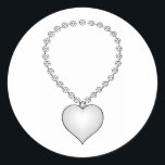 Herz-Shaped Necklace Runder Aufkleber<br><div class="desc">Herz-Shaped Necklace</div>