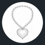 Herz-Shaped Necklace Runder Aufkleber<br><div class="desc">Herz-Shaped Necklace</div>