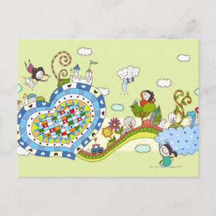 Herz-Shaped Road Postkarte
