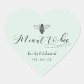 Herz-Shaped Sage Meant to Bee Wedding Herz-Aufkleber (Vorderseite)