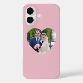 Herz-Shaped Wedding Foto Pink iPhone 16 Hülle