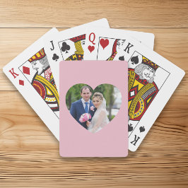 Herz-Shaped Wedding Foto Pink Spielkarten