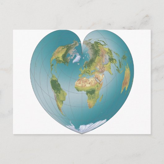 Herz-Shaped World Postkarte (Vorderseite)