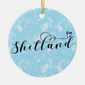 Herz Shetland Flag, Shetland Islands Keramik Ornament (Vorne)