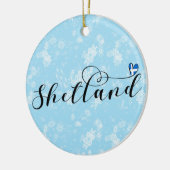 Herz Shetland Flag, Shetland Islands Keramik Ornament (Links)