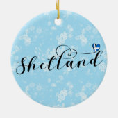 Herz Shetland Flag, Shetland Islands Keramik Ornament (Hinten)