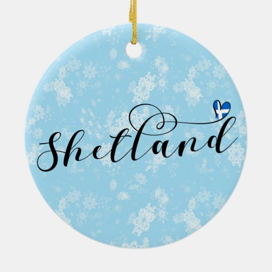 Herz Shetland Flag, Shetland Islands Keramik Ornament (Hinten)