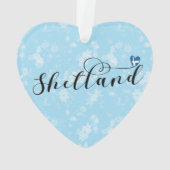 Herz Shetland Flag, Shetland Islands Ornament (Rückseite)