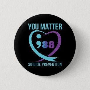 Herz-Sie-Problem 988 Suizidprävention Bewusstsein Button