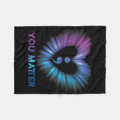 Herz-Sie-Problem 988 Suizidprävention Bewusstsein Fleecedecke (Vorderseite (Horizontal))