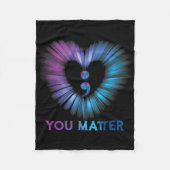 Herz-Sie-Problem 988 Suizidprävention Bewusstsein Fleecedecke (Vorderseite)