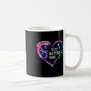 Herz-Sie-Problem 988 Suizidprävention Bewusstsein Kaffeetasse
