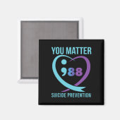 Herz-Sie-Problem 988 Suizidprävention Bewusstsein Magnet (Vorderseite/Rückseite)