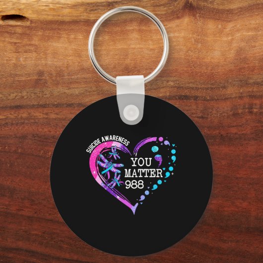 Herz-Sie-Problem 988 Suizidprävention Bewusstsein Schlüsselanhänger (Vorderseite)