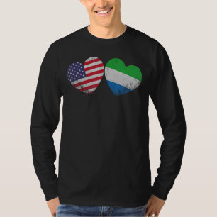 Herz Sierra Leonean American Flag Patriotische Fam T-Shirt