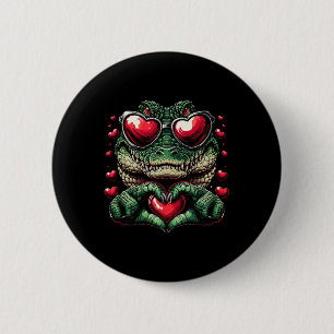 Herz signieren Hand Krokodile Mens Womens Crocodil Button