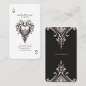 Herz-Silber-Barock Visitenkarte (Vorne/Hinten)