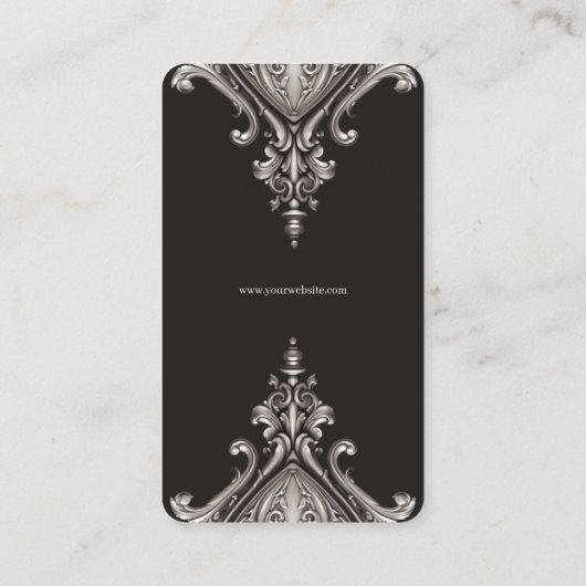 Herz-Silber-Barock Visitenkarte (Rückseite)