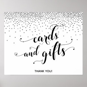 Herz & Silber, Karten und Geschenke Empfang-Zeiche Poster