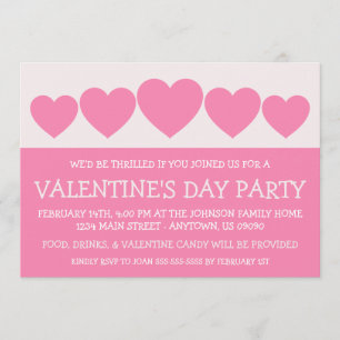Herz-Silhouette Valetines Tag (Rosa) Einladung