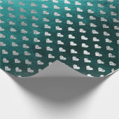 Herz Silver Aquamarines Wasser tief tropisches Grü Geschenkpapier (Ecke)