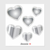 Herz Silver Chrome Vinyl Aufkleber (Blatt)