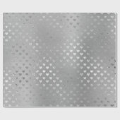 Herz Silver Gray Metallic Monochromatisches Glam Geschenkpapier (Flach)