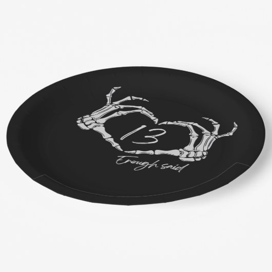 Herz Skeleton Hand Classic Pappteller (Schrägansicht)