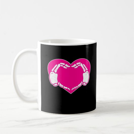 Herz Skeleton Hände Gothic Valentine Classic Kaffeetasse (Links)