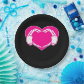 Herz Skeleton Hände Gothic Valentine Classic Pappteller (Party)