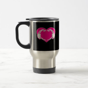 Herz Skeleton Hände Gothic Valentine Classic Reisebecher