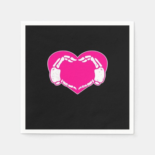 Herz Skeleton Hände Gothic Valentine Classic Serviette (Vorderseite)