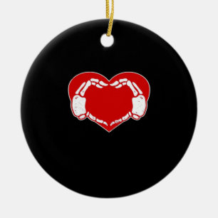 Herz Skeleton Hände Gothic Valentine Red Classic Keramik Ornament