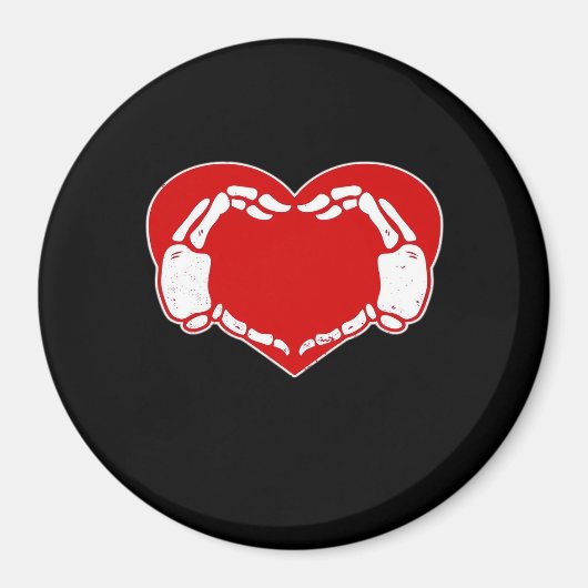 Herz Skeleton Hände Gothic Valentine Red Classic Magnet (Vorne)